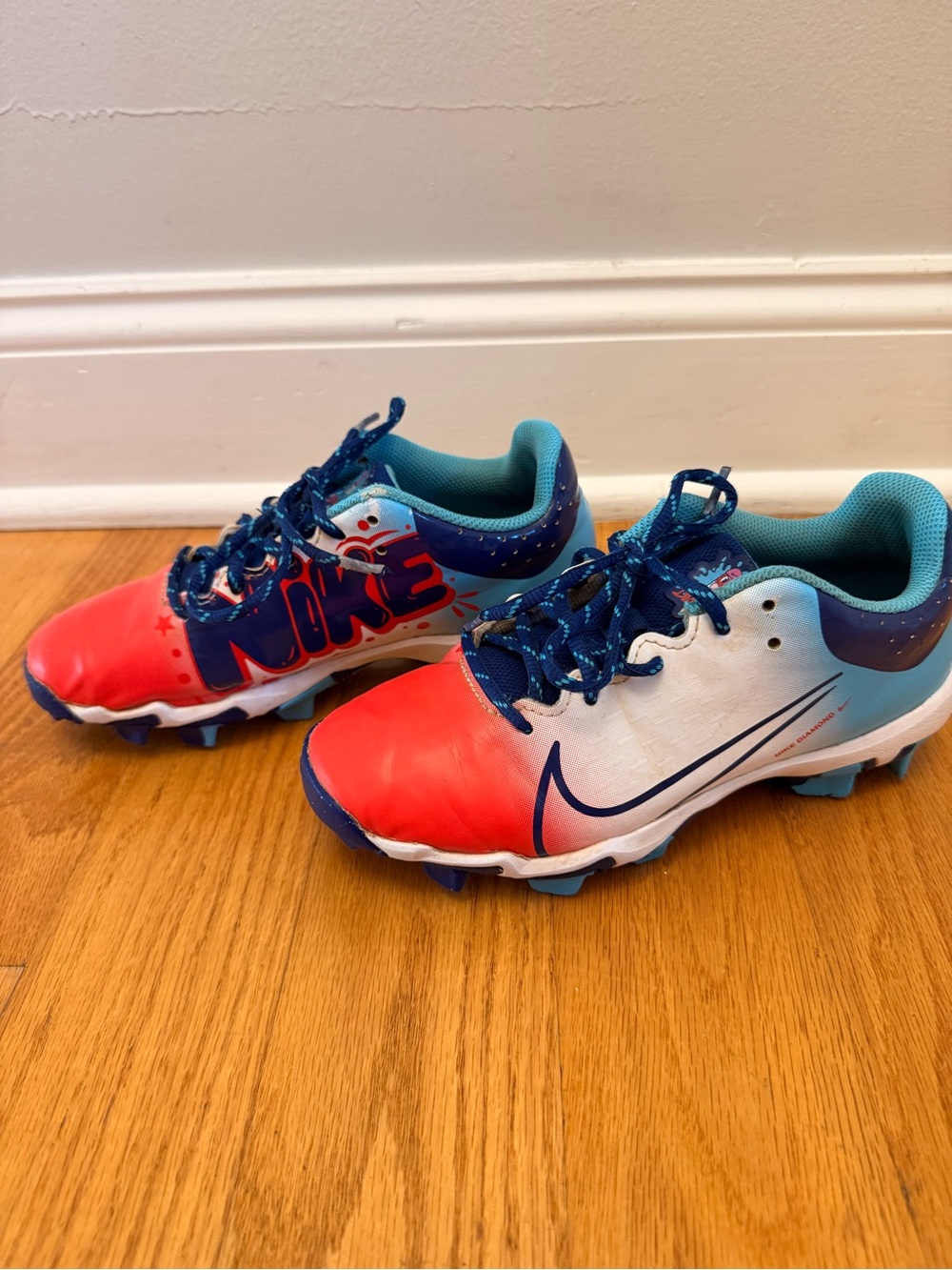 Nike Kids' Red, White & Blue Baseball Cleats